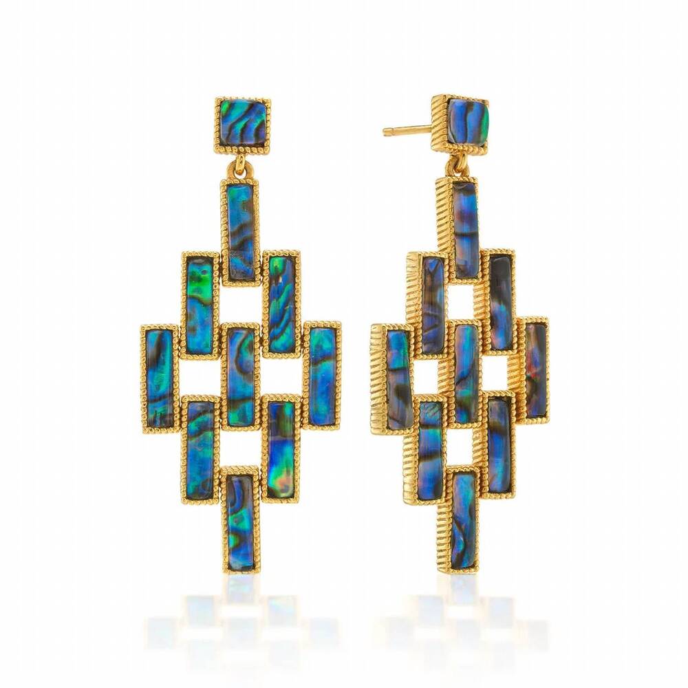NEW CAPUCINE DE WULF women's pathway post earrings in abalone